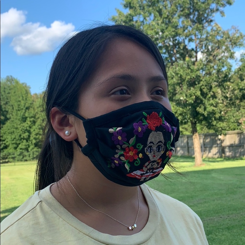 Triple layer Reusable embroide face mask F…
